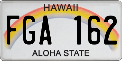 HI license plate FGA162