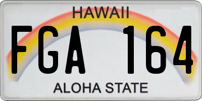 HI license plate FGA164