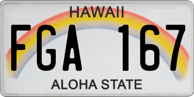 HI license plate FGA167