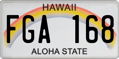 HI license plate FGA168