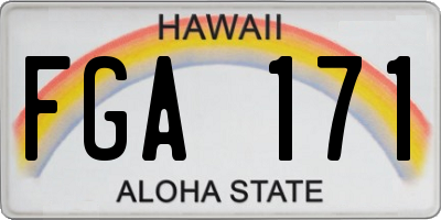 HI license plate FGA171