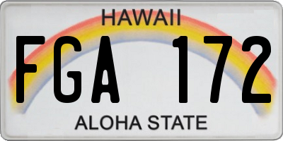 HI license plate FGA172