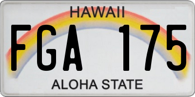 HI license plate FGA175