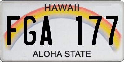 HI license plate FGA177