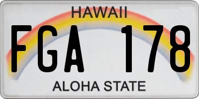 HI license plate FGA178