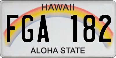 HI license plate FGA182