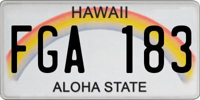 HI license plate FGA183
