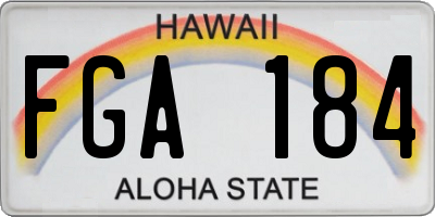 HI license plate FGA184