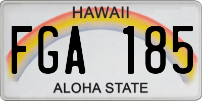 HI license plate FGA185