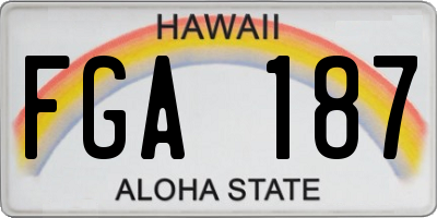 HI license plate FGA187