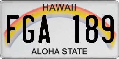 HI license plate FGA189