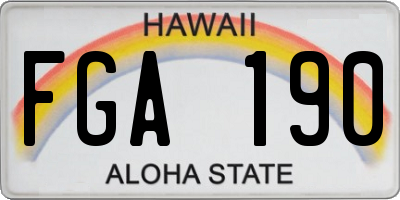 HI license plate FGA190
