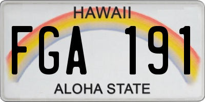 HI license plate FGA191