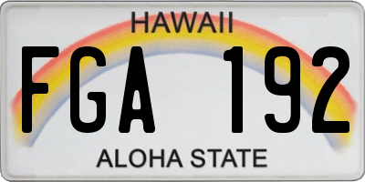 HI license plate FGA192