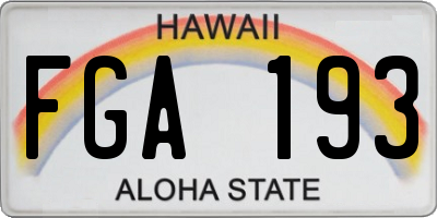 HI license plate FGA193