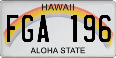HI license plate FGA196