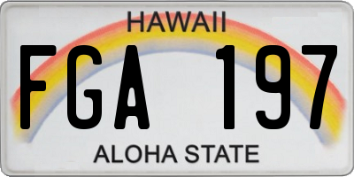 HI license plate FGA197