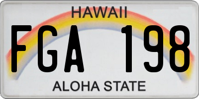 HI license plate FGA198
