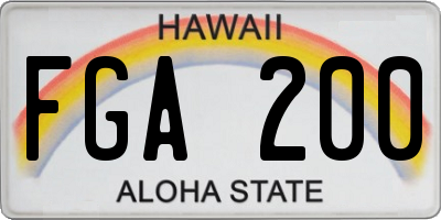 HI license plate FGA200