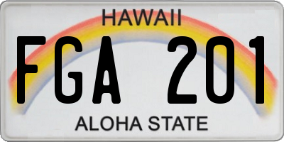 HI license plate FGA201