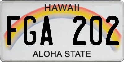 HI license plate FGA202