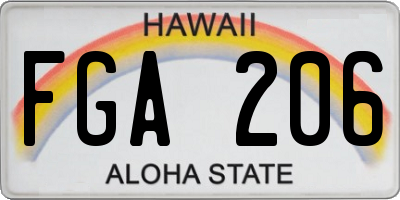 HI license plate FGA206