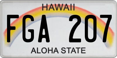 HI license plate FGA207