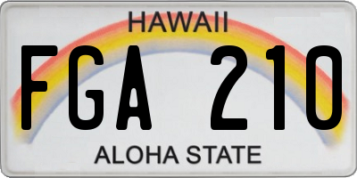 HI license plate FGA210