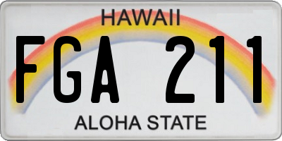 HI license plate FGA211