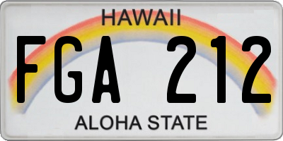 HI license plate FGA212