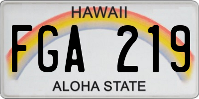 HI license plate FGA219