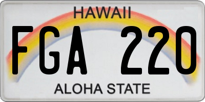 HI license plate FGA220