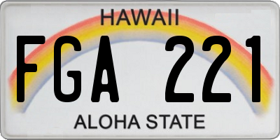 HI license plate FGA221