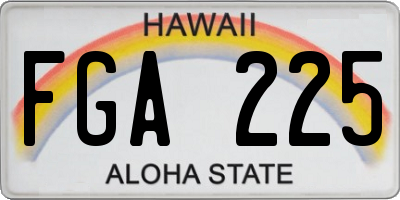 HI license plate FGA225