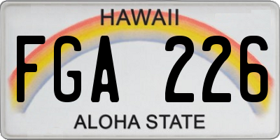 HI license plate FGA226