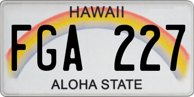 HI license plate FGA227