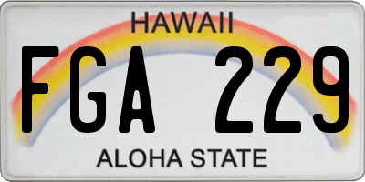 HI license plate FGA229