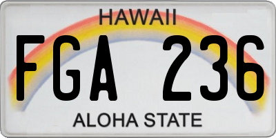 HI license plate FGA236