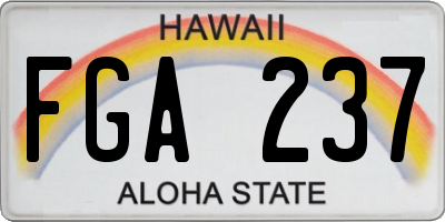 HI license plate FGA237