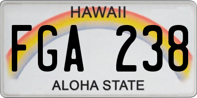 HI license plate FGA238