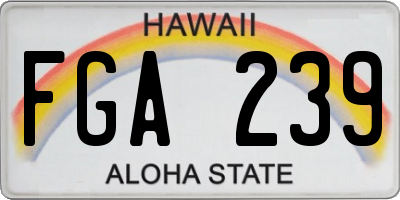 HI license plate FGA239