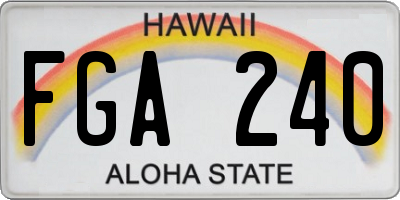 HI license plate FGA240