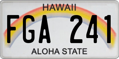 HI license plate FGA241