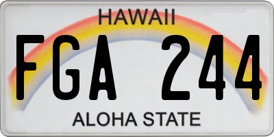 HI license plate FGA244