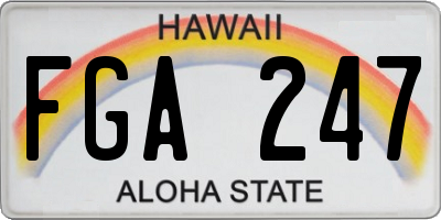 HI license plate FGA247
