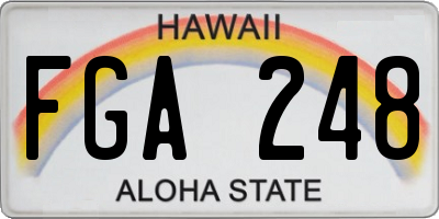 HI license plate FGA248