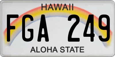 HI license plate FGA249