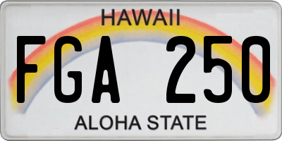 HI license plate FGA250