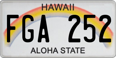 HI license plate FGA252