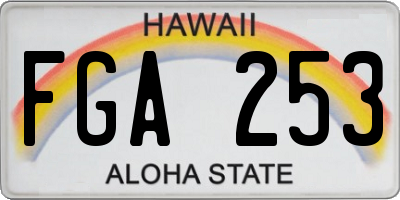 HI license plate FGA253
